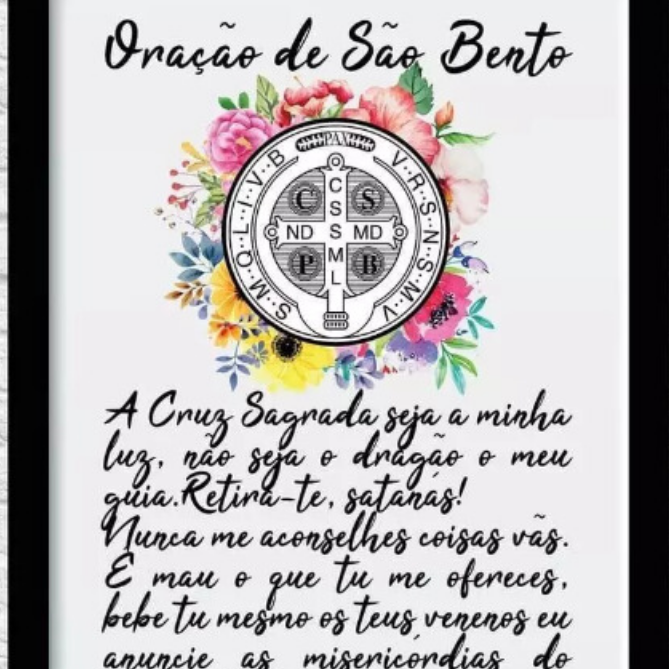 Quadro com Oração de São Bento